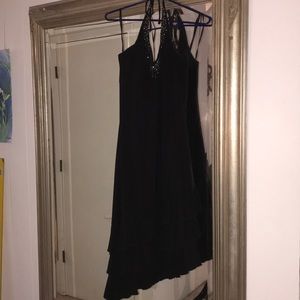 black tapered dress